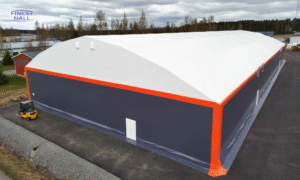 Finest-Hall Factory OÜ toodetud ja paigaldatud PVC hall mõõtudega 30x72m, kõrgusega 5,6 meetrit Kesko Oyj-le.