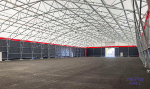 Finest-Hall Factory OÜ toodetud ja paigaldatud PVC hall mõõtudega 30x72m, kõrgusega 5,6 meetrit Länsi-Suomen Verkkopalvelut Oy-le.