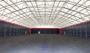 Finest-Hall Factory OÜ toodetud ja paigaldatud PVC hall mõõtudega 30x72m, kõrgusega 5,6 meetrit Länsi-Suomen Verkkopalvelut Oy-le.