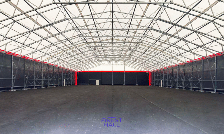 Finest-Hall Factory OÜ toodetud ja paigaldatud PVC hall mõõtudega 30x72m, kõrgusega 5,6 meetrit Länsi-Suomen Verkkopalvelut Oy-le.