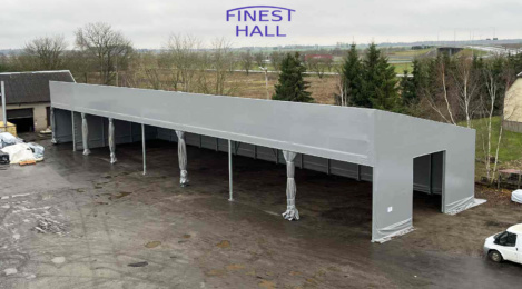 Finest-Hall Factory OÜ toodetud ja paigaldatud varikatus mõõtudega 12xm, kõrgusega 6 meetrit Benders Baltic Nord OÜ-le.