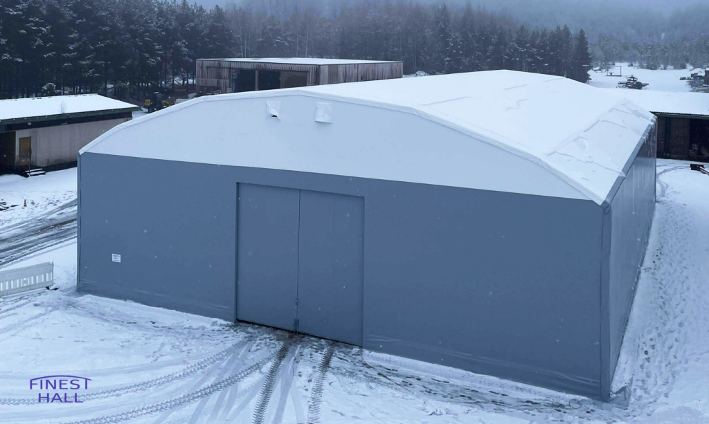Finest-Hall Factory OÜ toodetud ja paigaldatud PVC hall mõõtudega 20x30m, kõrgusega 5 meetrit Lempäälän kunta-le.