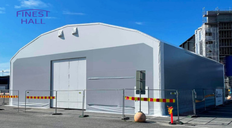 A PVC hall measuring 20 × 24 m with a height of 5.6 metres, manufactured and installed by Finest-Hall Factory OÜ for Kesko Oyj.